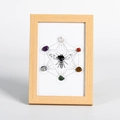 Cadre bois abeille Métatron avec pierres naturelles comme améthyste et lapis-lazuli - Style Cadre Bois Abeille