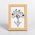 Chakra Tree of Life yoga wall art in light wood frame with seven natural crystals - Yoga Tree Style 1 / Wood Color