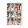 Set of 12 cartoon Chinese zodiac figurines with colorful crystal bonsai trees in a box - Complete Zodiac Series Set / Rainbow