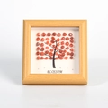 Square wood frame featuring red agate gemstone tree art and Blossom text detail - Red Agate