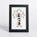 Black frame chakra tree art with seven natural crystals for home meditation decor - Yoga Tree Style 2 / Black