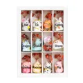 Set of 12 Chinese Zodiac miniature resin figurines with red crystal money tree toppers - Complete Zodiac Series Set / Southern Red Agate