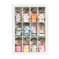 Set of 12 zodiac resin figurines with crystal money trees in a white display box - Complete Zodiac Series Set / Green Aventurine