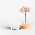 Natural crystal money tree night light with wooden base and USB power cable - Clear Quartz Night Light