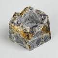 Natural amethyst crystal stone candle holder with irregular raw quartz mineral texture - Dreamy Purple