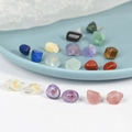 Natural crystal stone stud earrings in various colors like amethyst and rose quartz - Crushed Stone Style / Strawberry Quartz