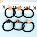 Lot de 6 chouchous élastiques avec pendentifs en forme d'étoile et pierres naturelles - Grenat / Style Étoile