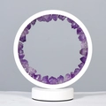 Amethyst crystal geode ring lamp on white circular base for modern home decoration - Amethyst Geode - Round Style