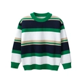 Maglione a maglia per bambini con strisce colorate orizzontali e girocollo a coste - 130cm / Strisce Colorate
