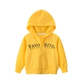 Toddler zip-up hoodie in bright yellow cotton with favorite authentic print - Gold