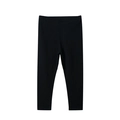 Girl's slim fit black leggings with elastic waist in soft stretch cotton fabric - 90cm / Black