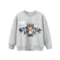 Felpa grigia in pile per bambini con stampa cervo Strange Animal e polsini a coste - 130cm / Grigio Melange