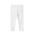 Girls basic white cotton leggings with elastic waist and slim fit design for daily wear - 90cm / Off-white