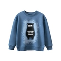 Sweat-shirt bleu pour enfant avec imprimé ours cartoon et finitions côtelées - 130 / Bleu Armée