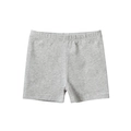 Light grey cotton knit leggings for girls with elastic waistband and soft finish - 120cm / Heather Grey