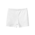 Girl's white cotton safety shorts with elastic waistband for summer wear - 120cm / Off-white