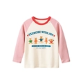 Maglia a maniche lunghe raglan per bambini con orsetti e stampa Exercise With Joy - 90cm / Albicocca/Rosa (HT3056)