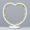 Heart-shaped crystal lamp with natural polished yellow citrine stones and white base - Citrine Tumbled Stone - Heart Style
