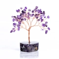 Handmade amethyst crystal tree with copper wire and a heart-shaped resin base - Amethyst (Heart Base)