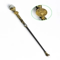 Cancer zodiac magic wand with natural gray crystal and vintage black gold metal finish - Cancer