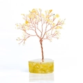 Handmade yellow crystal tree with copper wire on a heart-shaped resin base - Citrine (Heart Base)