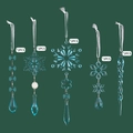 Set di 10 decorazioni natalizie in acrilico azzurro con fiocchi di neve e ghiaccioli - Blu (Set da 10)