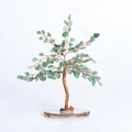 Arbre de cristal vert avec fil de cuivre sur socle en agate blanche pour bureau - Aventurine Verte (Base en Agate)