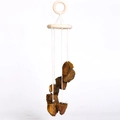 Natural tiger eye raw stone wind chime with wooden rings for home hanging decor - Tiger's Eye