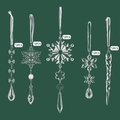 Detailliertes Set mit 10 transparenten Acryl-Schneeflocken und Eiszapfen für Weihnachtsdeko - Transparent