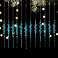 Set de 12 adornos navideños de acrílico azul con diseño de carámbanos espirales - Azul