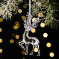 Eleganter Rentier-Anhänger aus transparentem Acryl am Weihnachtsbaum mit Seidenband - Transparent Rentier Stil B