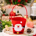 Weihnachtliche Filztasche mit Weihnachtsmann-Applikation und rotem Griff für Geschenke - Weihnachtsmann / Rot