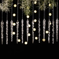 Set di 13 decorazioni natalizie in acrilico trasparente a forma di ghiaccioli pendenti - 12PCS Trasparente