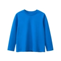 Classic bright blue long-sleeve cotton T-shirt for children with a soft crew neck finish - 130 / Royal Blue