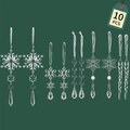 Set da 10 pezzi di ornamenti natalizi in acrilico trasparente con fiocchi e ghiaccioli - Trasparente (Set da 10)