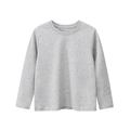 Grey long sleeve crew neck t-shirt for children with soft knit fabric texture - 130 / Mixed Grey