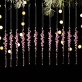 Set de 12 colgantes de carámbanos rosas de acrílico para decoración de árbol de Navidad - Rosa