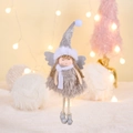 Pink Christmas angel pendant with grey plush dress and silver wings on tree - Grey Hairball Hat Girl Pendant