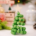Mini-Weihnachtsbaum aus grünen Holzperlen mit natürlichem Stern im Nordic-Stil - Grüne Holzperle