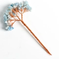 Handmade tree of life ornament with copper wire and light blue tumbled stone crystals - Aquamarine Large Branch