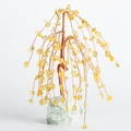 Handmade citrine crystal weeping willow tree on a natural green quartz stone base - Citrine with Fluorite Base