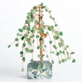 Green aventurine crystal tree with copper wire on natural stone base for home decor - Green Aventurine with Fluorite Base
