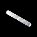 Spiral selenite crystal wand for energy healing and home decor on black background - Spiral Massage Wand / White