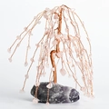 Handmade rose quartz weeping willow tree with natural amethyst crystal base decor - Rose Quartz with Amethyst Base