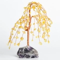 Handmade citrine crystal money tree with copper wire on a natural amethyst base - Citrine with Amethyst Base