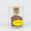 Mini flacon en verre de Jaspe rouge avec bouchon en liège et pierres naturelles - Jaspe Rouge