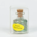 Pierre de cristal naturel Aventurine verte dans un flacon à vœux en verre et liège - Aventurine Verte
