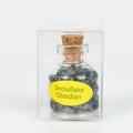 Cristaux d'obsidienne neige en bouteille de verre avec bouchon et boîte cadeau - Obsidienne flocon de neige