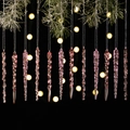 Set di 12 pendenti a forma di ghiacciolo rosa in acrilico a spirale per albero di Natale - 12PCS Rosa