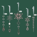 Ornamenti natalizi in acrilico rosa trasparente con fiocchi di neve e ghiaccioli - Stile Bacca a Sfera / Rosa